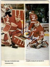 Tim Cheveldae Autographed 8x11 Full Size Magazine Photo Detroit Red Wings Goalie