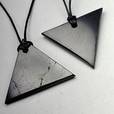 Shungite World Shungite Pendant Triangle for Man or Woman - 40 mm / 1.57"