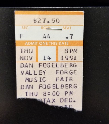 DAN FOGELBERG - VINTAGE 1987 EXILES TOUR CONCERT PROGRAM BOOK W/STUB MINT MINUS - Picture 2 of 3