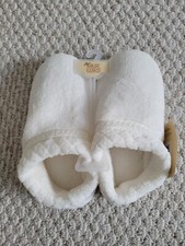 MUK LUKS Rita Micro Chenille Women's Washable Slipper Daisy White Sz 7-8 Medium