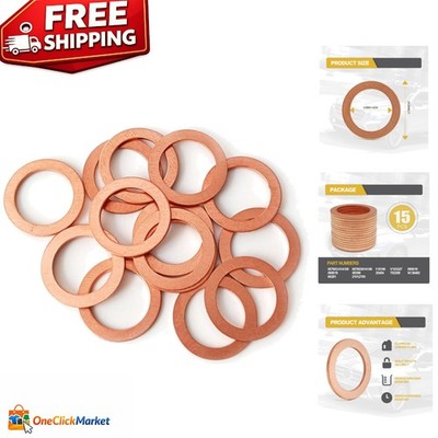 High-Quality Copper Washer Set: 15 Pcs for 14mm Oil Drain Plug - Mercedes Fit