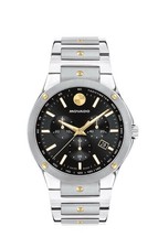Movado SE Chronograph Black Dial Two-Tone Bracelet Watch 42mm - 0607972