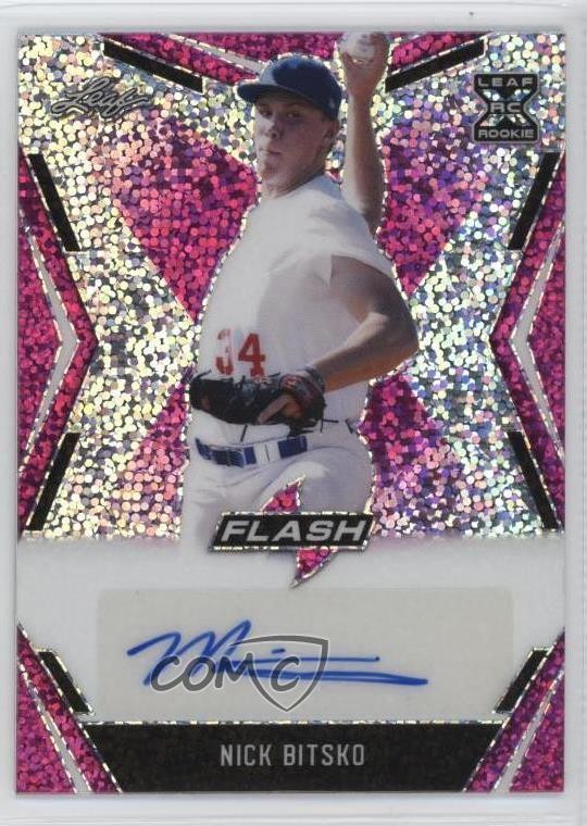 2020 Leaf Flash Pink 4/15 Nick Bitsko #BA-NB1 Auto 0s3