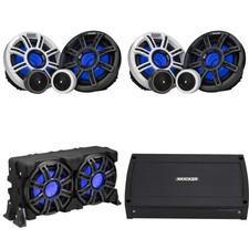 Kicker Marine 2 51MSS65 Premium 6.5" Components, KXMA900.5 5 Channel Amp ...