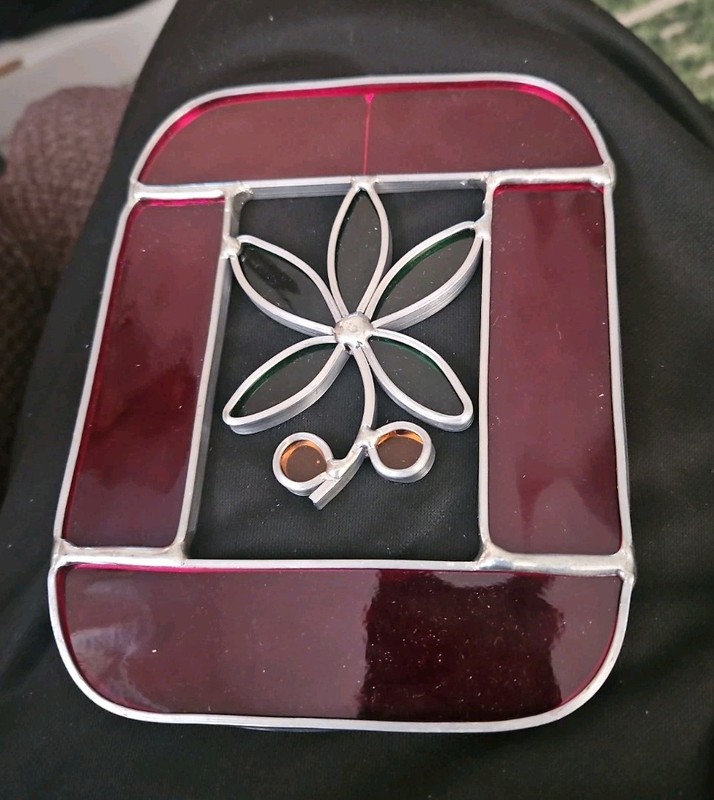 OHIO STATE BUCKEYES 5"×6" STAINED GLASS BLOCK O VINTAGE!
