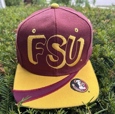 Vintage Florida State Seminoles Bubble Blockhead Match 1 SnapBack Hat WOOL 90s