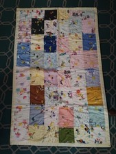 Vtg Tied Baby/ Crib Quilt Disney Characters 28 X 44