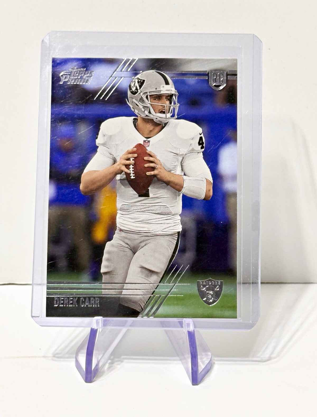 Topps 2014 Topps Prime Derek Carr Rookie White Chin Strap #125 Raiders