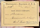 Signed Civil War Confederate-issued railroad quartermaster's pass