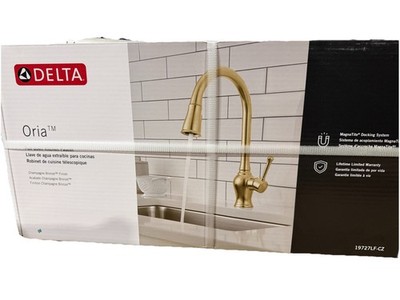 Delta Oria Bronze Single Handle Kitchen Faucet Deck Mount 19727LF-CZ