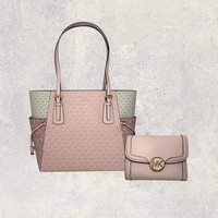 Michael Kors Tasche Shopper GeldböRse Jet Set Travel Voyager Leida Rosa Rose Neu