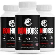 (3 Pack) Iron Horse Supplement, IronHorse Pills for Men, Male Health Support