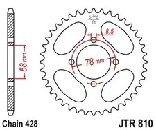 Sprocket 49 Tooth Pitch 428 Type JTR810 for Hyosung GA GF GV RT RTV XRX