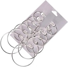 6 Pair Silver Tone Hoop  Stud Earrings Set Clip On