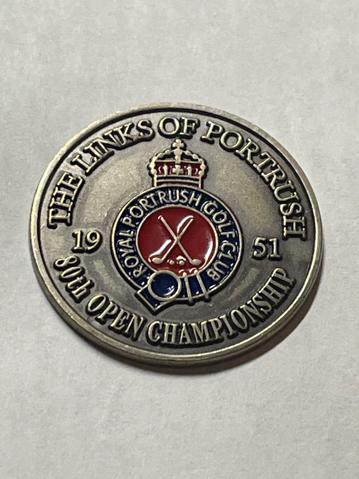 Rare 1951 Open Championship 1" Coin Style Golf Marker - Royal Portrush Golf Club