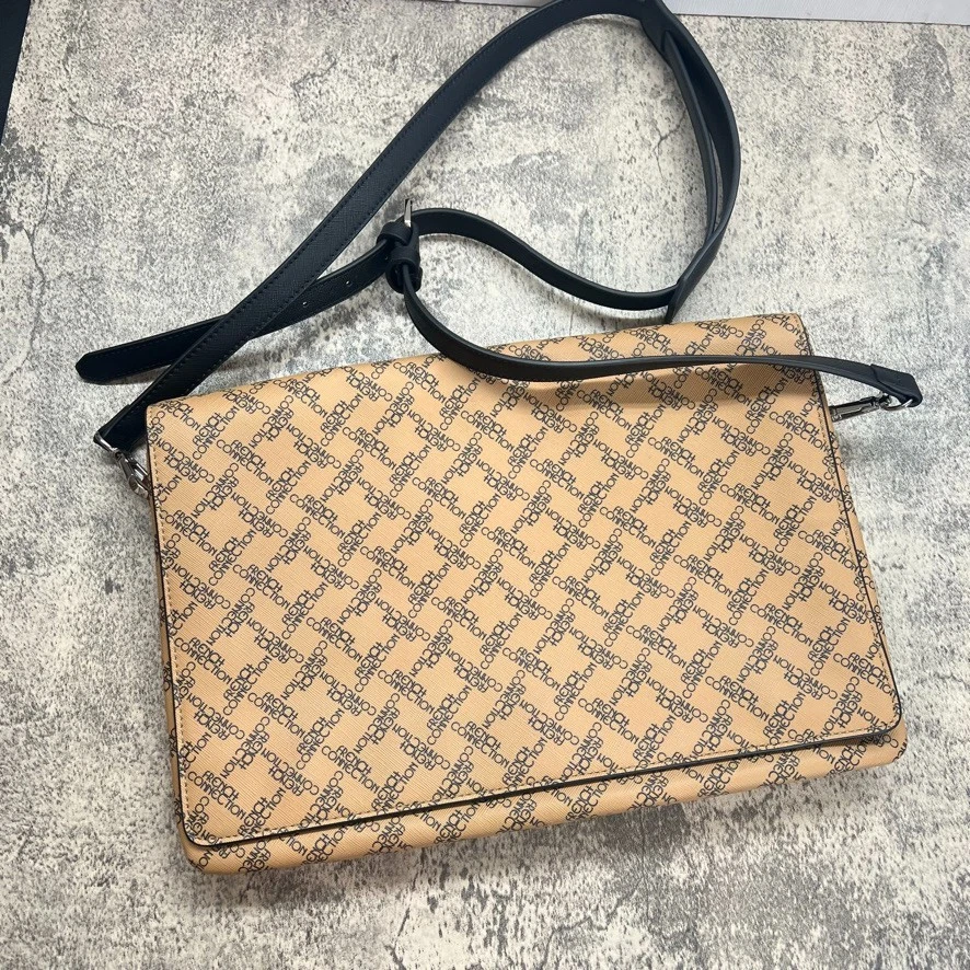 Bolso de mano mensajero French Connection color camel marrón marino en relieve para mujer Foto 4 de 4