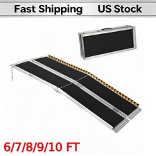 Heavy Duty Folding 6/7/8/9/10 FT Portable Non-Skid Aluminum Wheelchair Ramp