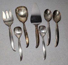 1847 Rogers Bros IS Silverplate Flatware FLAIR - 7 Serving Pieces As Pictured