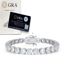 16.20 CTW 5mm Tennis Bracelet SOLID 925 Sterling Silver MOISSANITE 7'' - GRA