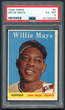 Willie Mays 1958 Topps PSA 6 Baseball Card Vintage San Francisco Giants MLB #5