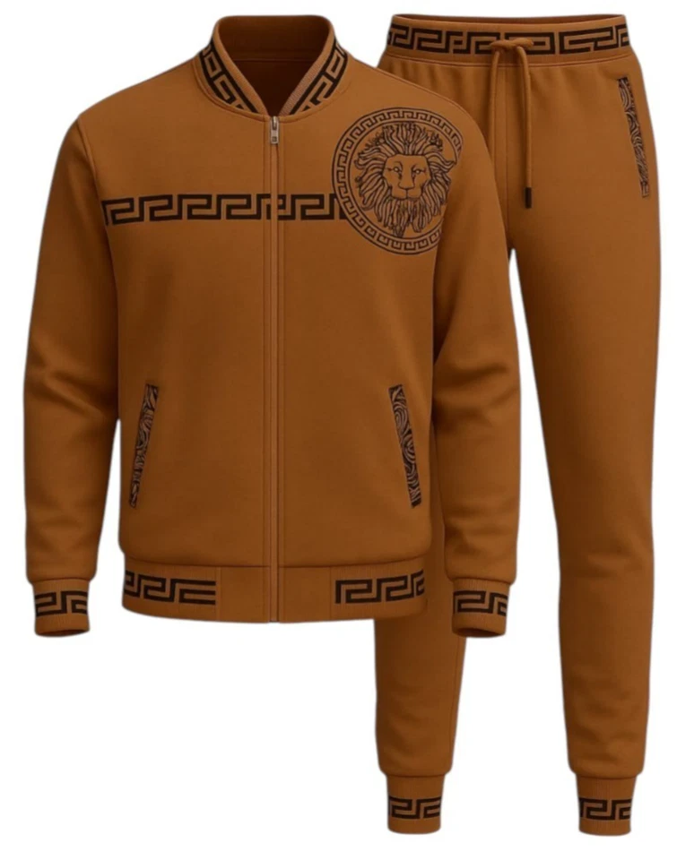 Conjunto de traje técnico de diseñador de peso medio estampado de tigre informal para hombre (5031) Foto 3 de 4