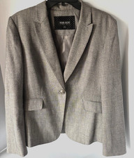 John Meyer Collection Gray One Button Blazer Notch Lapel Careerwear Timeless 12