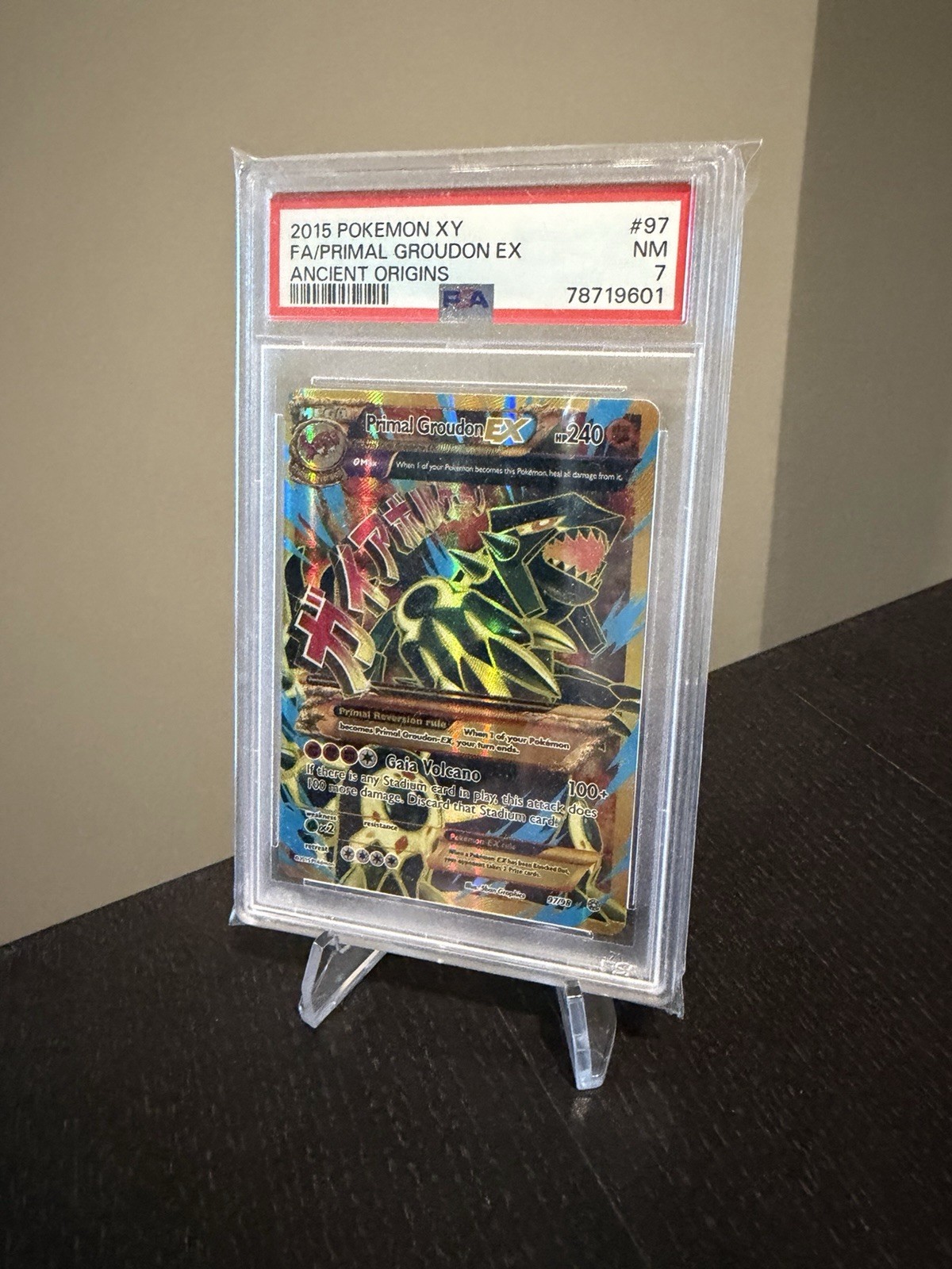 Primal Groudon EX (Full Art) 97/98 XY Ancient Origins Holo PSA 7 2015