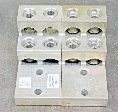 Burndy K22A36U-2 Universal Terminal 4 Conductor 2-Hole #2AWG 3/8'' Lot of 2