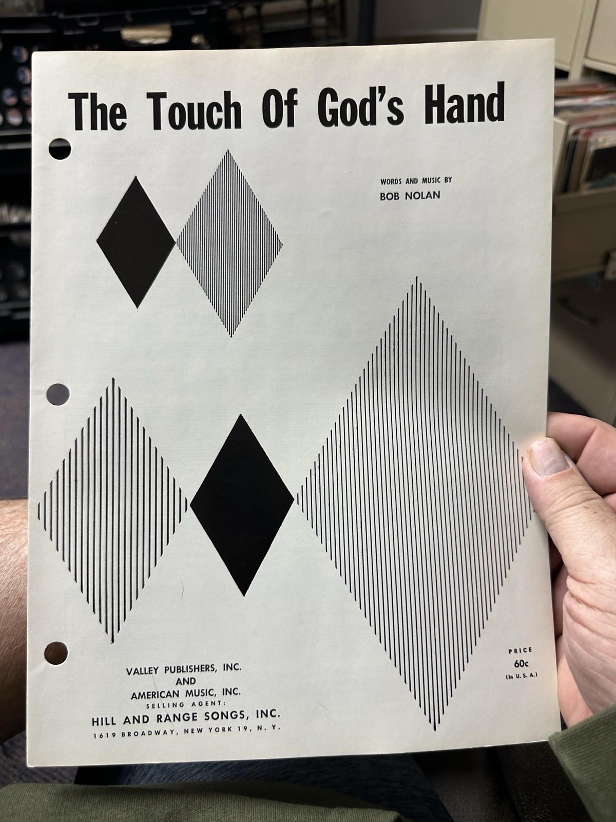 G 1936 Country Sheet Music Sons Of The Pioneers  ’The Touch Of God’s Handsl’
