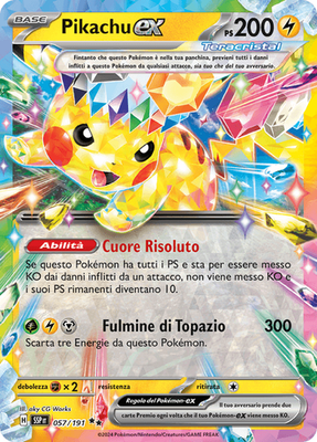 Pokemon TCG GCC Pikachu ex SSP 057/191 Italiano EXC/NM Surging