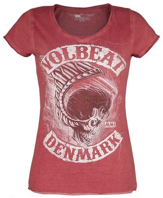 Volbeat T-Shirt Damen Denmark rot Band-Merch, Bands