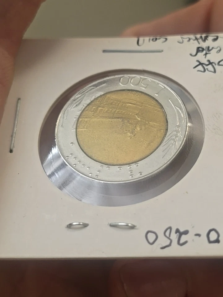 未流通 500 Lire 1988 R Off-Center Strike。   错误硬币 — 第 4/4 张图片
