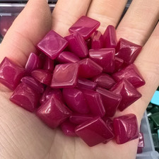 50pcs 10mm Natural Rose Red Stone Square CAB CABOCHON for DIY Jewelry Making