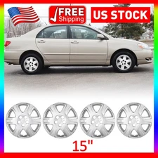 4 Chrome 15" Wheel Covers for 2005-2008 Toyota Corolla Snap-On Full Rim Hub Caps