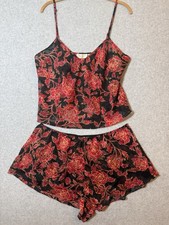 Victorias Secret Vintage Gold Label Floral Camisole Cami Shorts Lingerie Set L