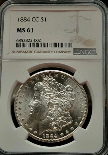 1884-CC MORGAN SILVER DOLLAR- NGC-MS61- CARSON CITY- NO RESERVE-[Downsizing]