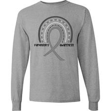 Inktastic Parkinson's Awareness Ribbon Rainbow Long Sleeve T-Shirt Hearts Are