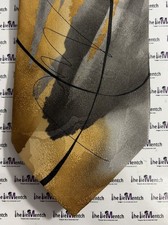 J. GARCIA Bronze Abstract Design Adjustable Neck Tie 3.5  New Without Tags 