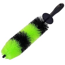 Wheel  Tire Brush, Long Soft Bristle, Easy Reach for Rims Green  Black