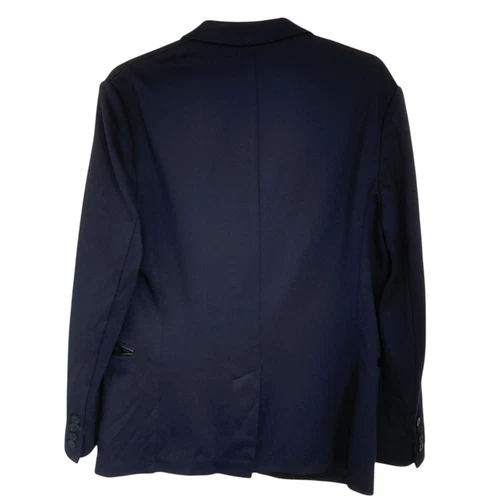 HUGO Hugo Boss Mens 40R Navy Wool Feel Blazer Leather Trim Unstructured Jacket image 12