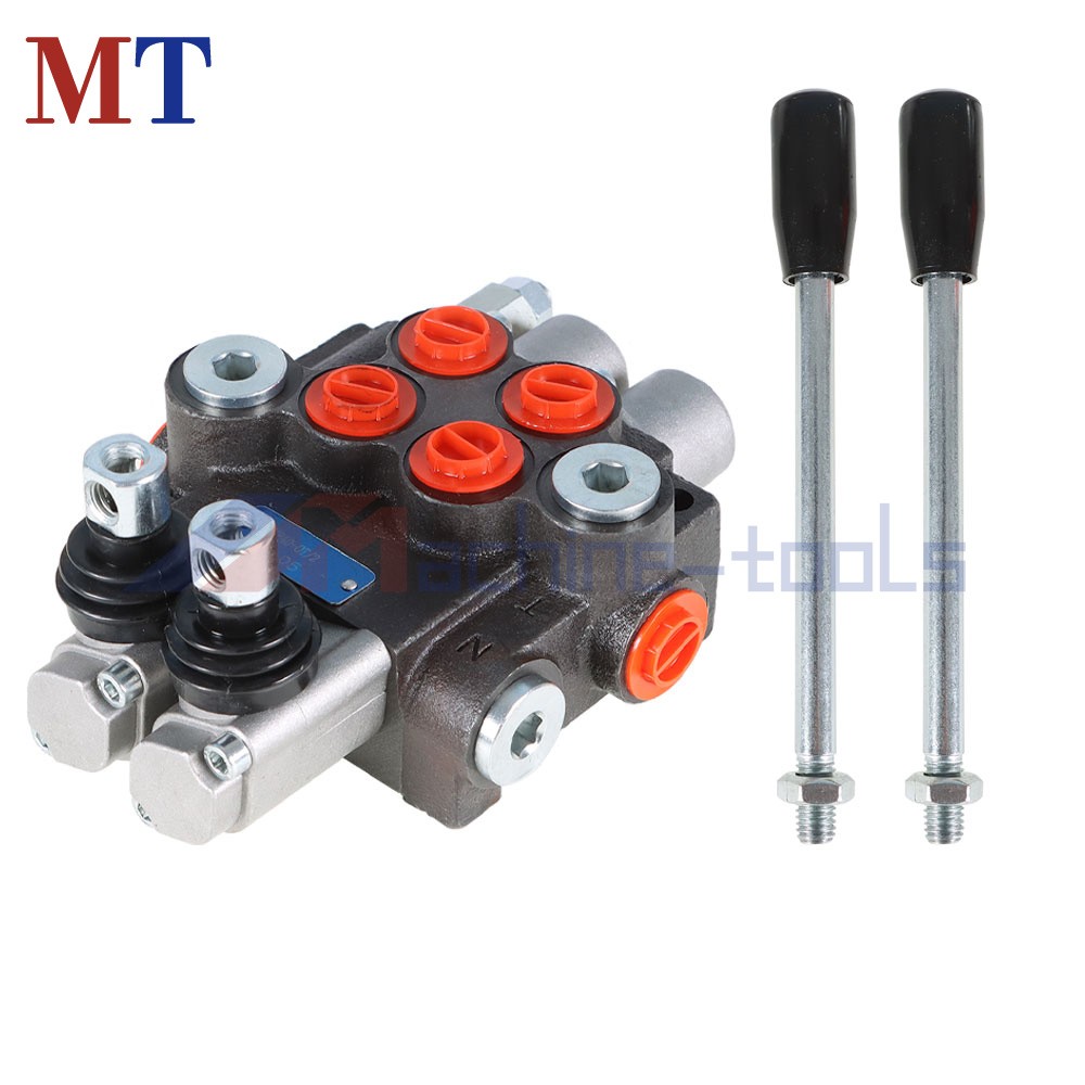 Hydraulic Monoblock Double Acting Control Valve 2 Spool 11 GPM SAE Ports