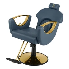 Barber Chair for Hair Salon Adjustable Height 360° Swivel Stylist Chair Blue