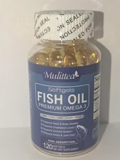 Omega 3 Fish Oil - 120 Capsules 3x Strength EPA & DHA Highest Potency