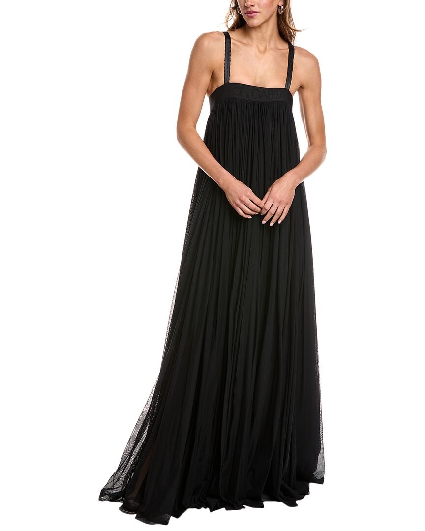 Dolce & Gabbana Gathered Mesh Gown Women's Black 40