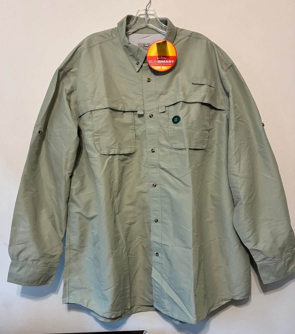 LL Bean Tropic Wear Shirt XXL Tall Long Sleeve Men's Fishing Hiking UPF 50+ NEW