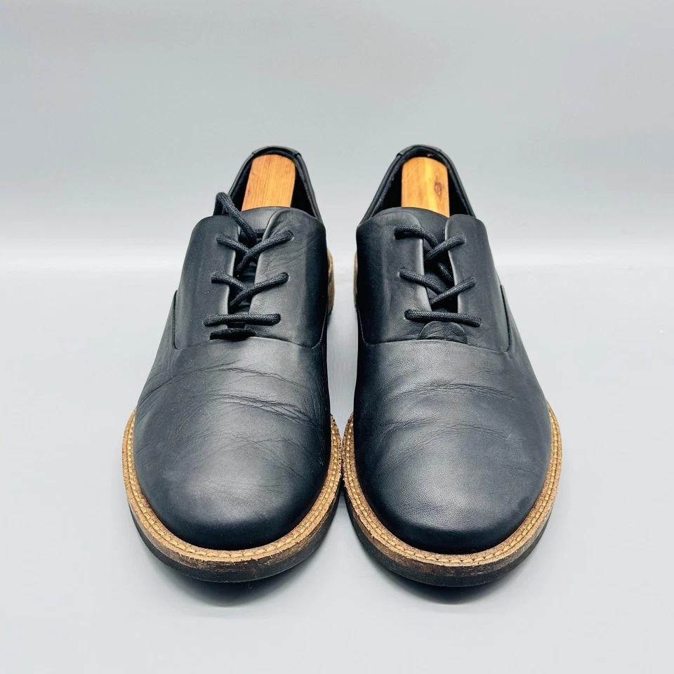 Zapatos ECCO para mujer 7-7,5 cuero negro Oxford Derby Sartorelle vestido sin cordones Foto 3 de 4