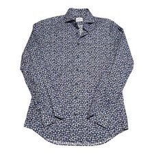 Emanuel Berg Modern Fit Geometric Patterned Button Up Shirt Adult Medium 15 1/2