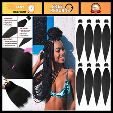 20" Pre-Stretched Braiding Hair - 8 Packs Natural Black Yaki Texture Extensions