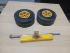 Vintage 1970's Tonka Metal Road Grader- Front Axle And Tires For Parts