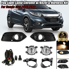 Bumper Fog Lights Lamp Chrome Wbezel Harness Kit For Honda Hrv Hr-v 2019-2021